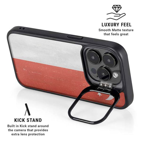 Singapore Flag Distressed iPhone 13 Pro Max Kickstand Case